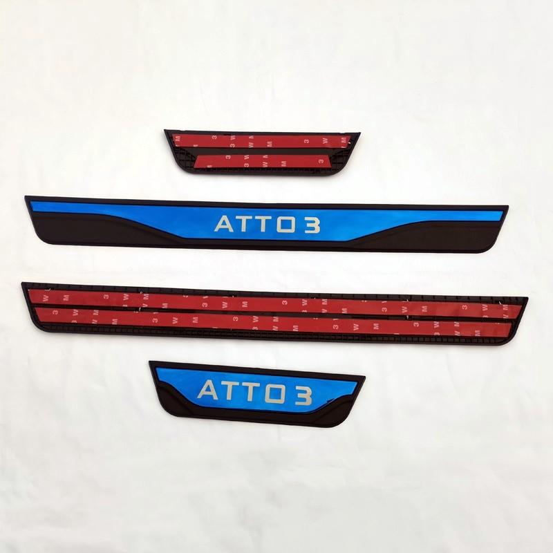 Car Door Sill Trim Protector For BYD Atto 3  2022 Pedal Strip Auto Scuff Plate Cover Stainless Steel Styling