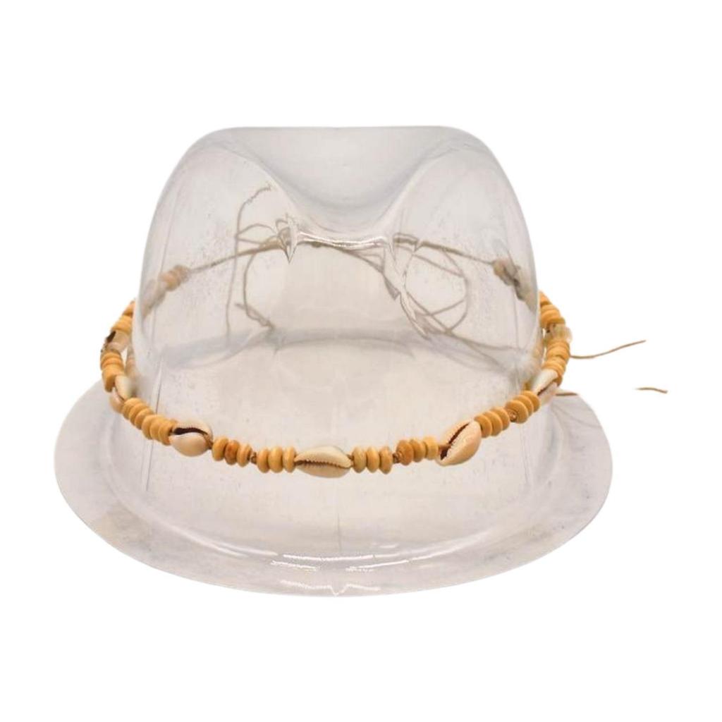 Big Brim Gold Acrylic Chain Felt Hat Solid Color Cashmere Jazz Hat French Top Hat