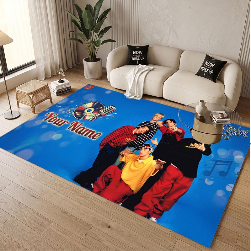 Custom Rug Backstreet Boys Pattern Print Name Text Soft Non‑Slip Floor Carpet for Home Indoor Decoration