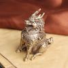 Antique Brass Mythical Beast Kirin Desktop Ornament Sandalwood Incense Burner Collectible Gift Old Copperware Who