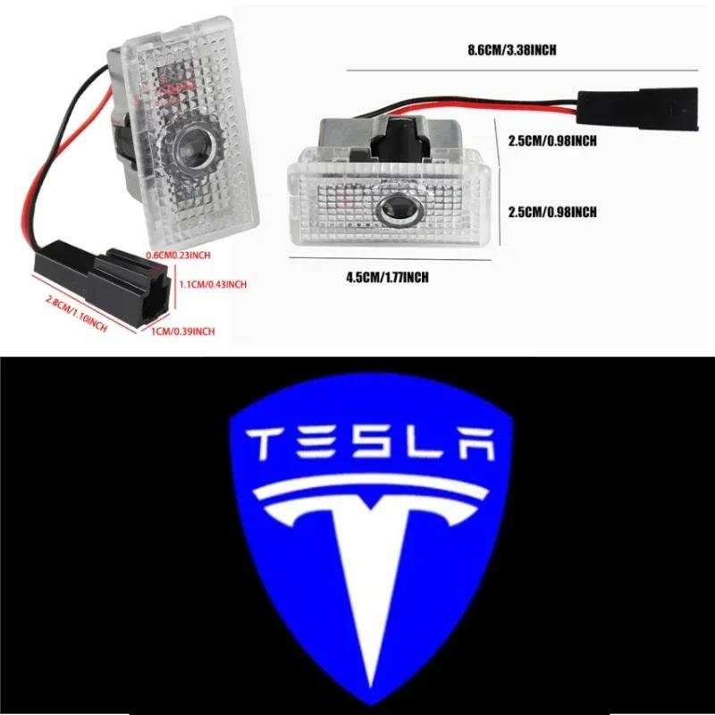 Car Sticker Tesla Tesla 2Pcs Car Door Projector Welcome Lights Accessories For Tesla Model 3 S X Y Cybertruck Roadster SpaceX Ca