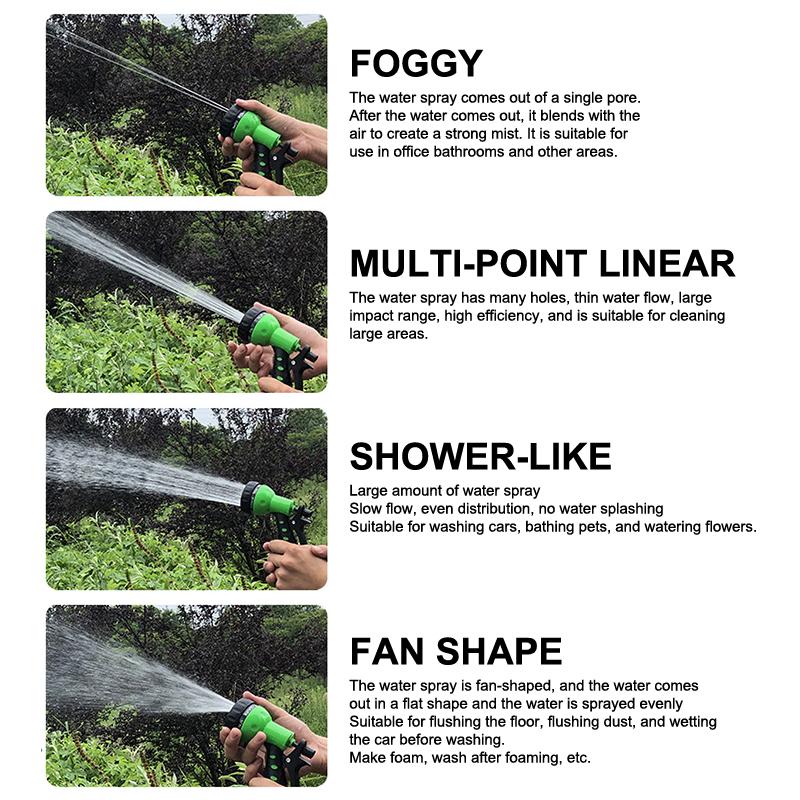 Garden Hose Spray Nozzle 7 IN 1 Adjustable Safe Non-Toxic Material for Kids Water Play Lawn Watering Car Washing Home Use