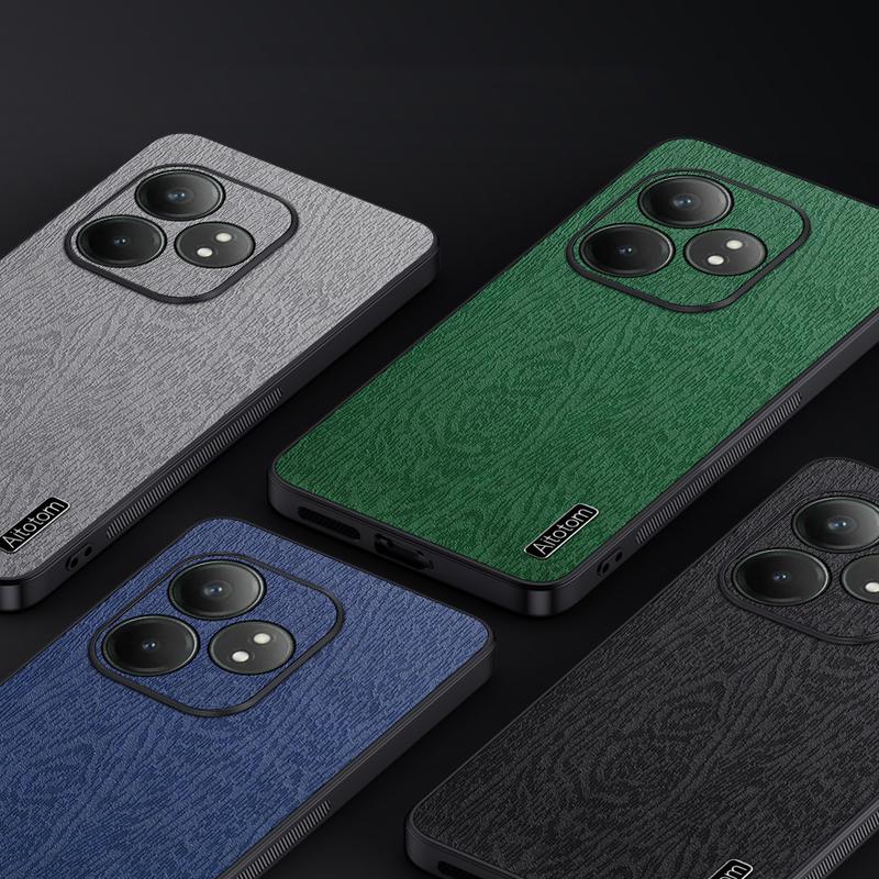 For Realme GT Neo6 SE 5G Cases PU Leather+PC+TPU Anti-drop Wood Texture Phone Cover