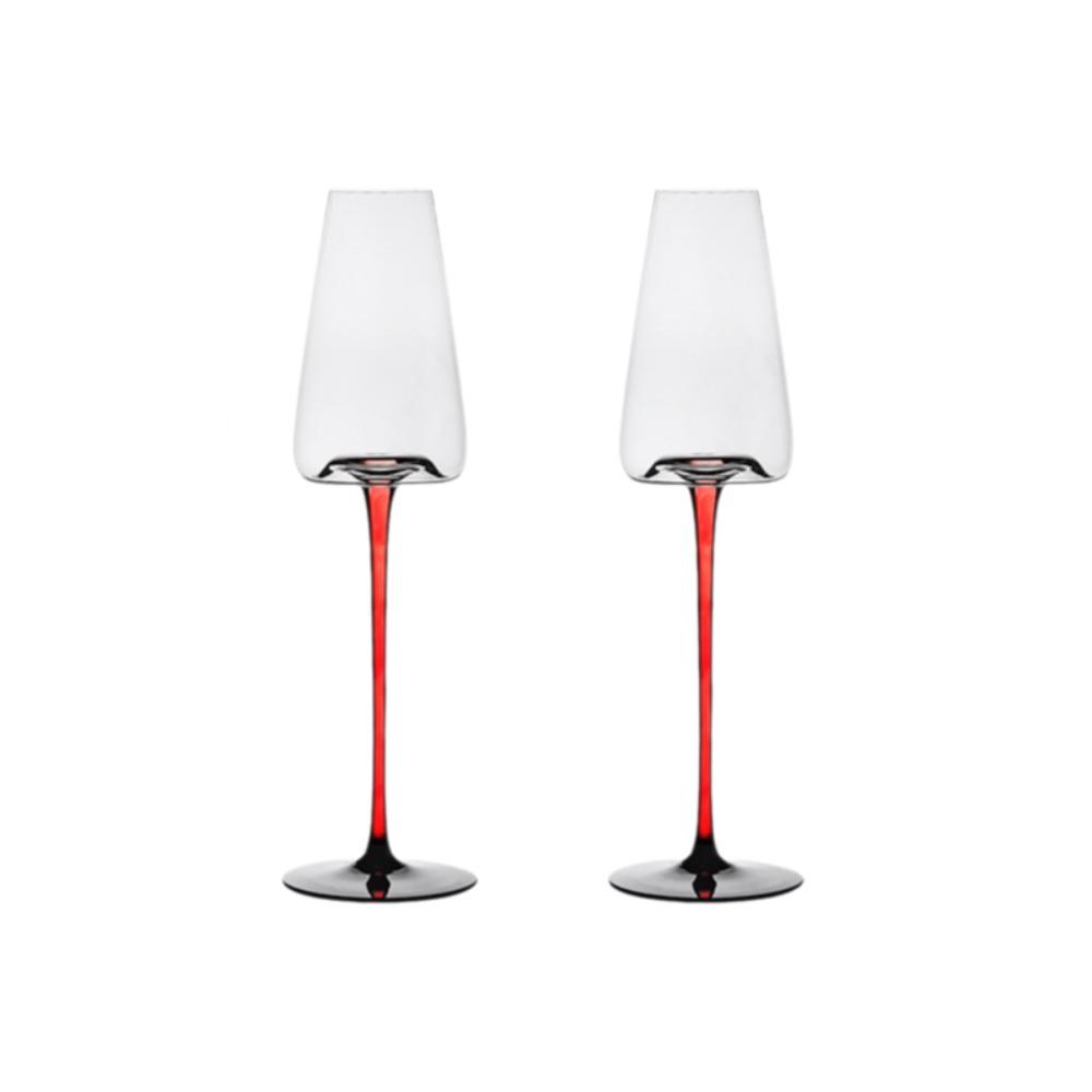 2pcs Hand-blown Champagne Goblet European Style Red Wine Cup Bar Tool Crystal Red Wine Glasses  Gift