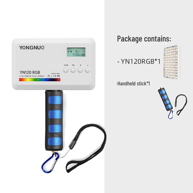 Yongnuo YN120 RGB Portable LED Light - Adjustable Color Temperature for Live Broadcasts and Vlogs