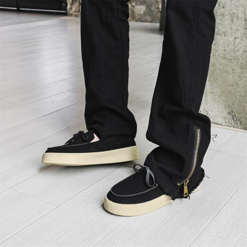 Fashion Spring new men's loafers Trendy comfortable designer styles Outdoor leisure street Classic Black Gray versatile youth shoes