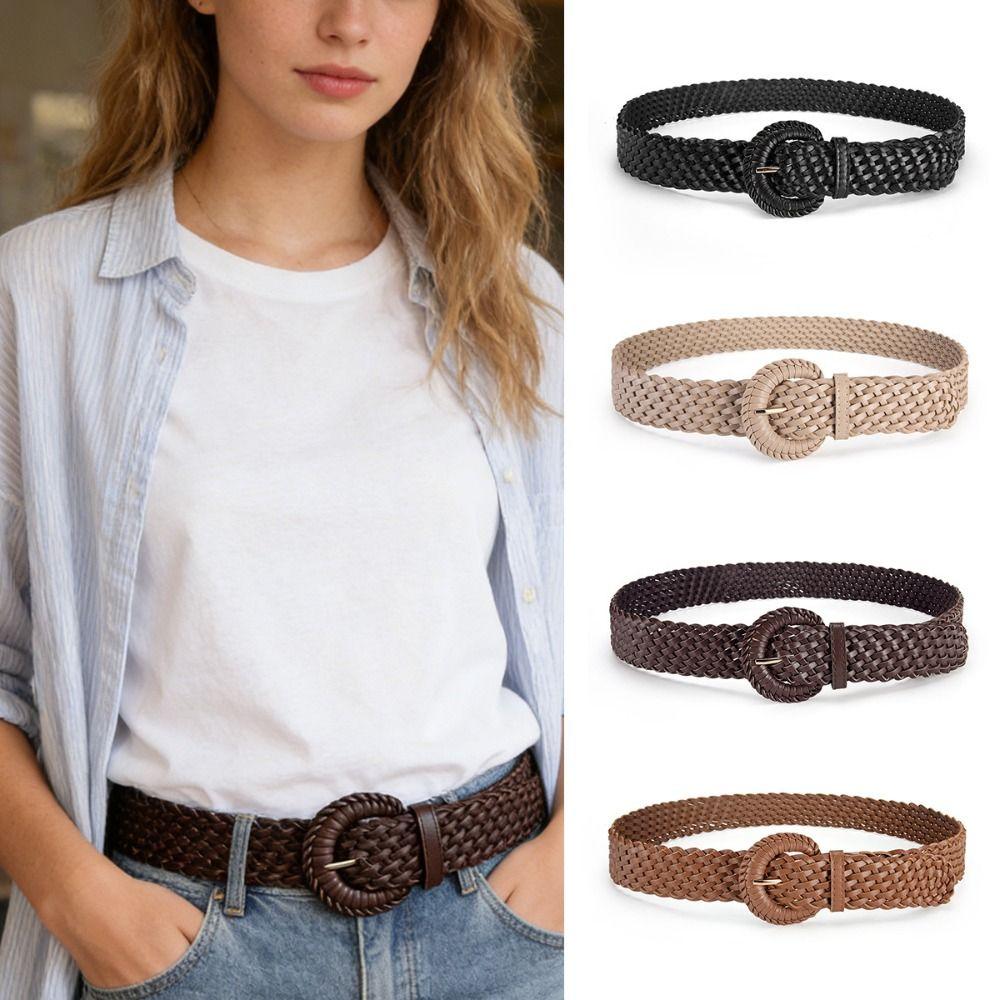 Woven Weave Belt Round Bohemian Style Waistband Fashion Retro Belt Women