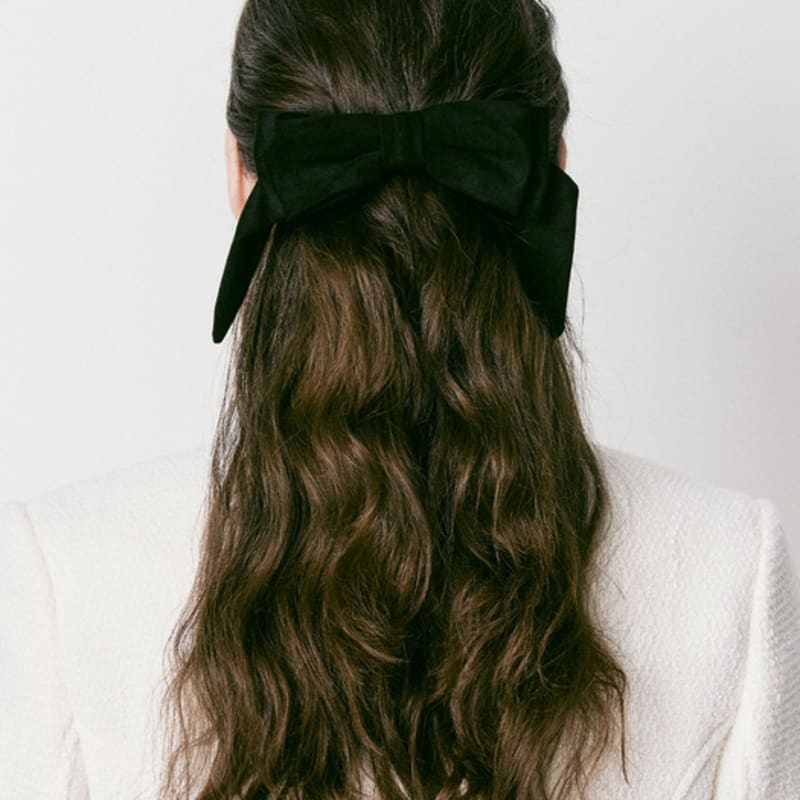 VINTAGE HOLLYWOOD Suede Double Ribbon Hairpin_VH249OHB008M