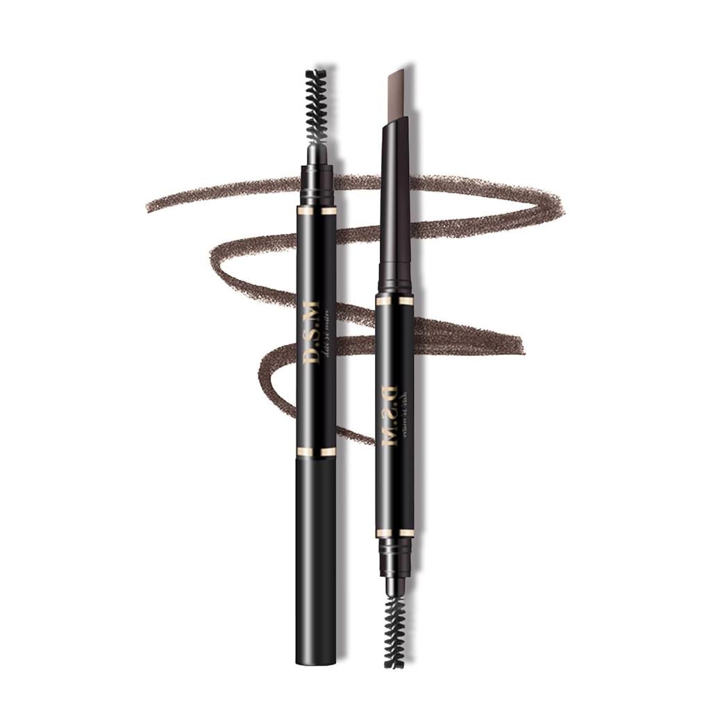 aopoka Automatic Rotating Eyebrow Waterproof and with Tip and and Brow Powder Gray Pencil, Sweatproof, Ultra-Fine Brush, Beginner-Friendly,