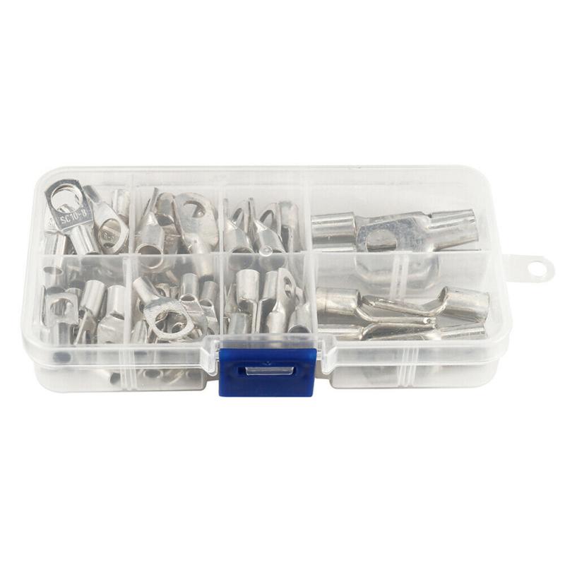 60 Pcs Copper Tube Terminal Set SC25 SC16 SC10 SC6 Series Copper Copper Cable Lug Kit Wire
