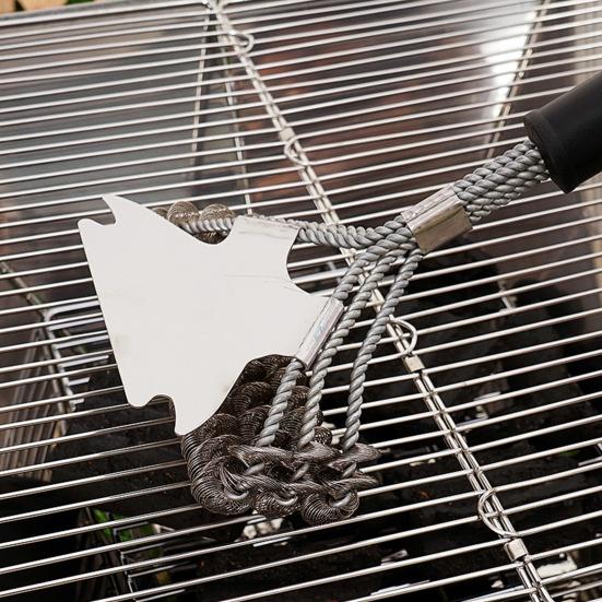 Grill Brush Bristle Free 16.4" Stainless Steel Grill Brush for Outdoor Grill Cleaning Heat-Resistant BBQ Brush with Scraper Grilling Accessories Gifts