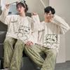 New Coral Velvet Couple Pajamas Women Thickened Autumn Winter Sleepwear Plus Velvet Flannel Men Round Collar Homewear Suit