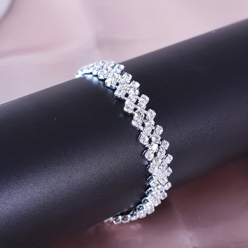 Luxury Rhinestone Bracelet & Anklet Set for Women - Perfect for Weddings, Engagements, Parties, and Banquets