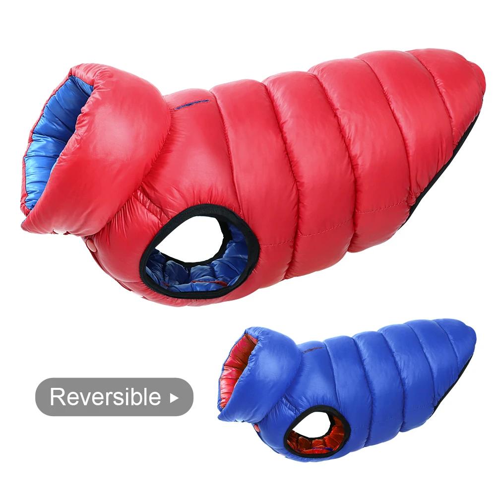 Reversible Warm Winter Dog Vest Coat 3-Layer Thick Waterproof Pet Jacket for Small to Large Dogs Outdoor Winter Clothes (Red,S35(L)) красный