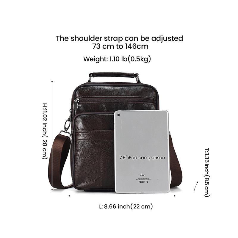 Men's Satchel Trendy New Cowhide Shoulder Bag Business Leather Men's Messenger Bag Casual Fashion Men's Bag