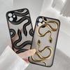 Luxurious Black Gold Snake Phone Case for IPhone 17 16 Plus 15 14 13 12 11 Pro Max Mini X XR Unique Dragon Shockproof Back Cover