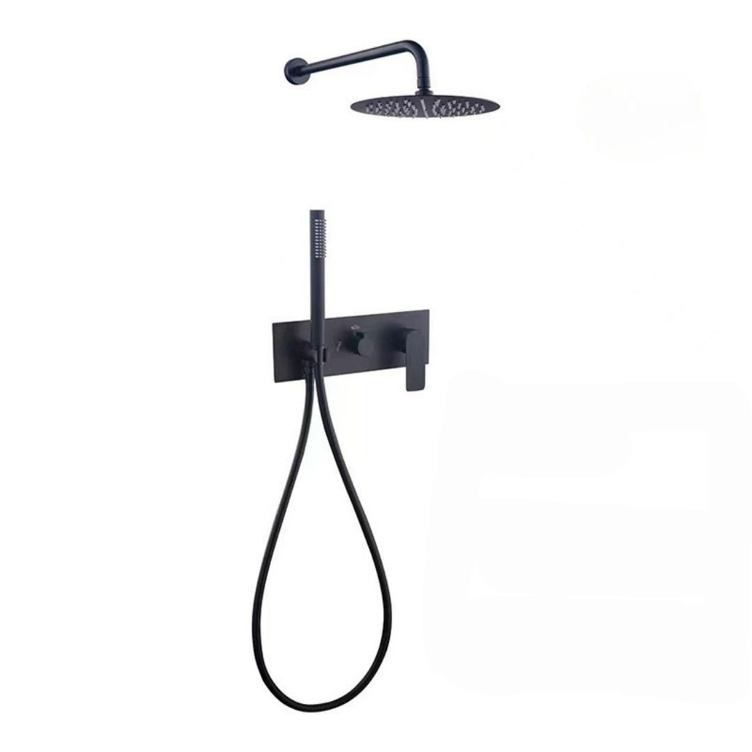 

Матовый Золотой Смеситель для Ванной Комнаты Душевой Смеситель Переключатель с Держателем для Выхода Воды Черная Латунь Дождевая Ручная Лейка Набор для Ванной