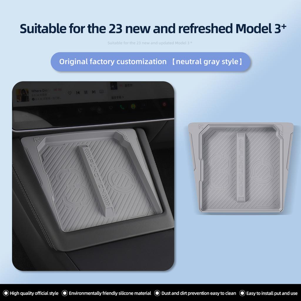 For Tesla Model 3 Wireless Charging Pad model3 Highland 2025 2025 Silicone Dust-Proof Charger Mat Car Interior Accessories