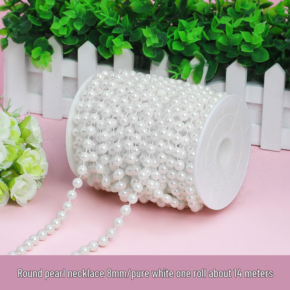 ABS Faux Pearl Beaded Chain - 8MM DIY Wedding & Festive Decor Accessories