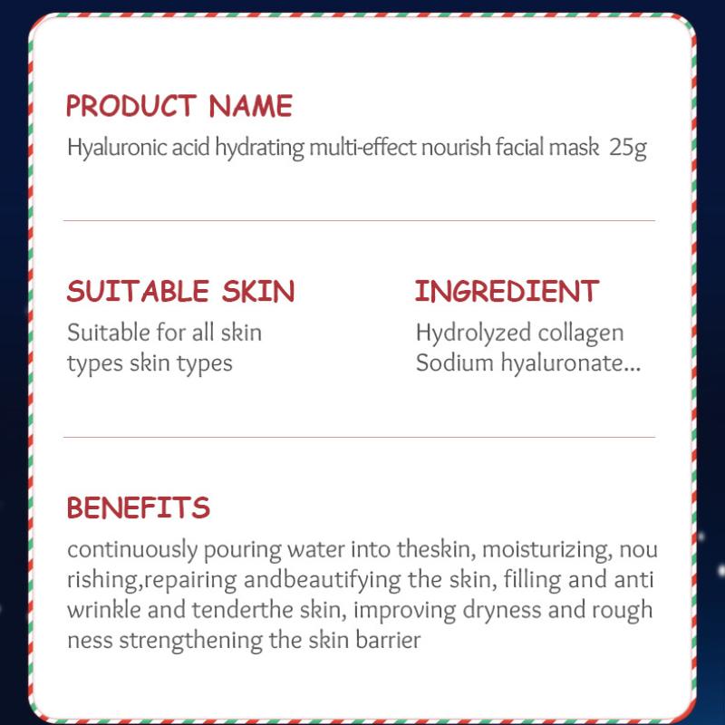 SADOER Christmas Hyaluronic Acid Hydrating Mask Emollient Hydrating Mask Patch