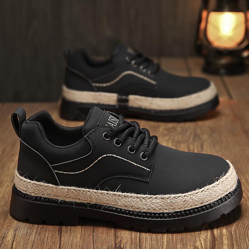 

Новые модные осенние и зимние мужские высокие ботинки martin для студентов, трендовые рабочие туфли на мягкой подошве для мальчиков, кроссовки Martin с защитой труда 39 чёрный