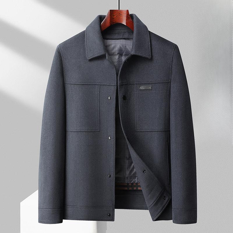 

Двусторонняя шерстяная куртка со съемной подкладкой из гусиного пуха для молодых и мужчин среднего возраста. Новая двусторонняя шерстяная куртка на осень и зиму. 4XL