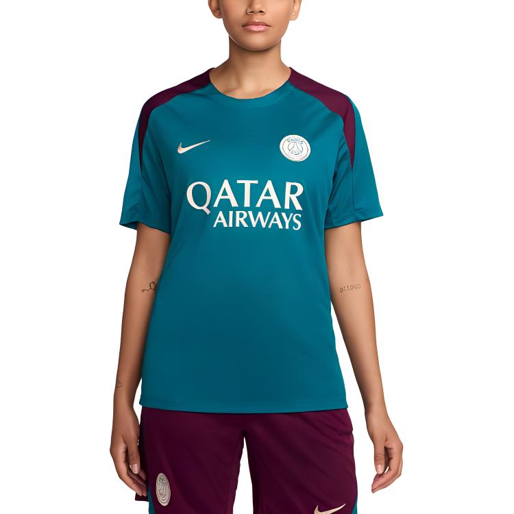

Nike PSG 2024/25 Dri-FIT Strike Geode Teal Bordeaux Men s Short Sleeve Soccer Training Jersey FN9821-382 M