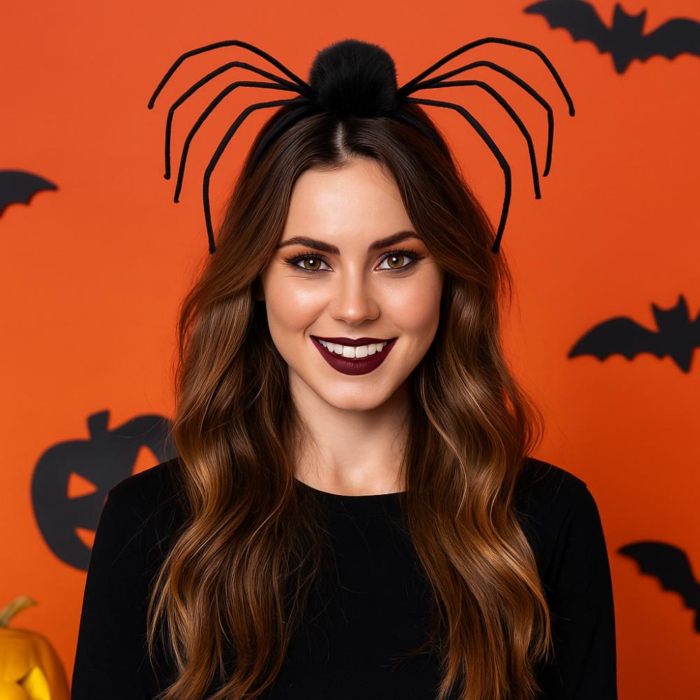 Headwear Halloween Spider Headband Non-slip Halloween Hairbands Funny Women Hair Hoop  Spider Queen