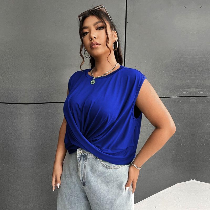 Летние повседневные топы-туники с поворотом спереди — фото 6