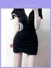 Dress Knit Fabric Slim Fit Short Sleeve Polo Neck Retro Style For Summer Fashion