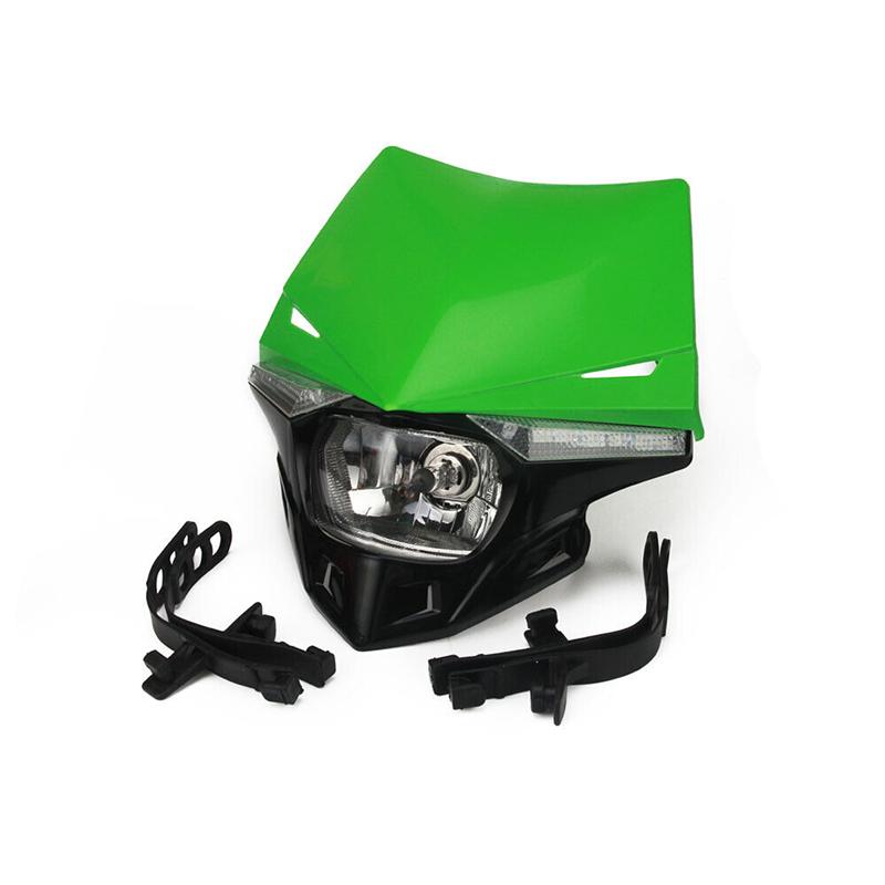 Motorcycle LED Headlight Head Light Headlamp Universal For KX KXF CR CRF Dirt Bike Enduro Supermoto Bike LED Head Lamp 12V 35W