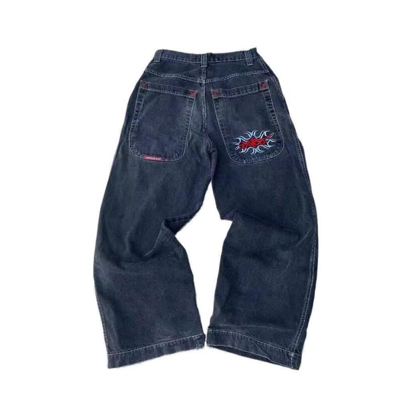 Ανδρικό Τζιν Φαρδύ Ίσιο Εφαρμοστό Casual Streetwear Στυλ Hip Hop Μείγμα Βαμβακιού Μεσαίου Υψώματος