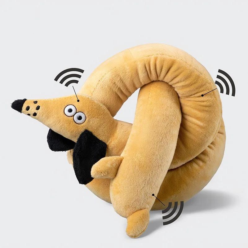 

100CM Extra Long Sausage Dog Plush Toy with Squeaker Interactive Chew Teething Dental Puppy Toys Creative Sound Making 100cm
