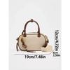 2026 New niche retro color-blocking hand-held small bag, stylish crossbody canvas PU small square bag, single-shoulder bowling b