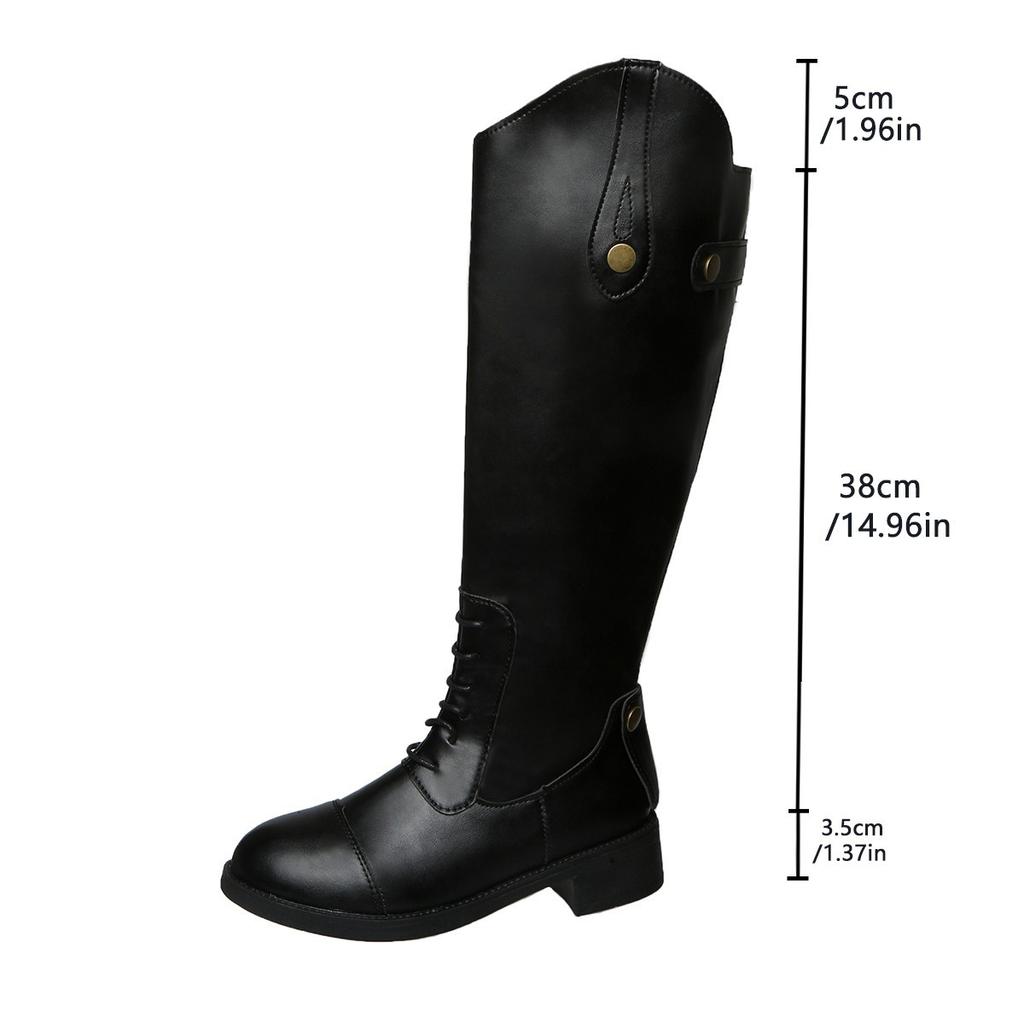 Foreign Trade, European and American Style Round Head Rear Zipper Knight Boots, New Temperament Tall Knight Boots for Women In Autumn and Winter