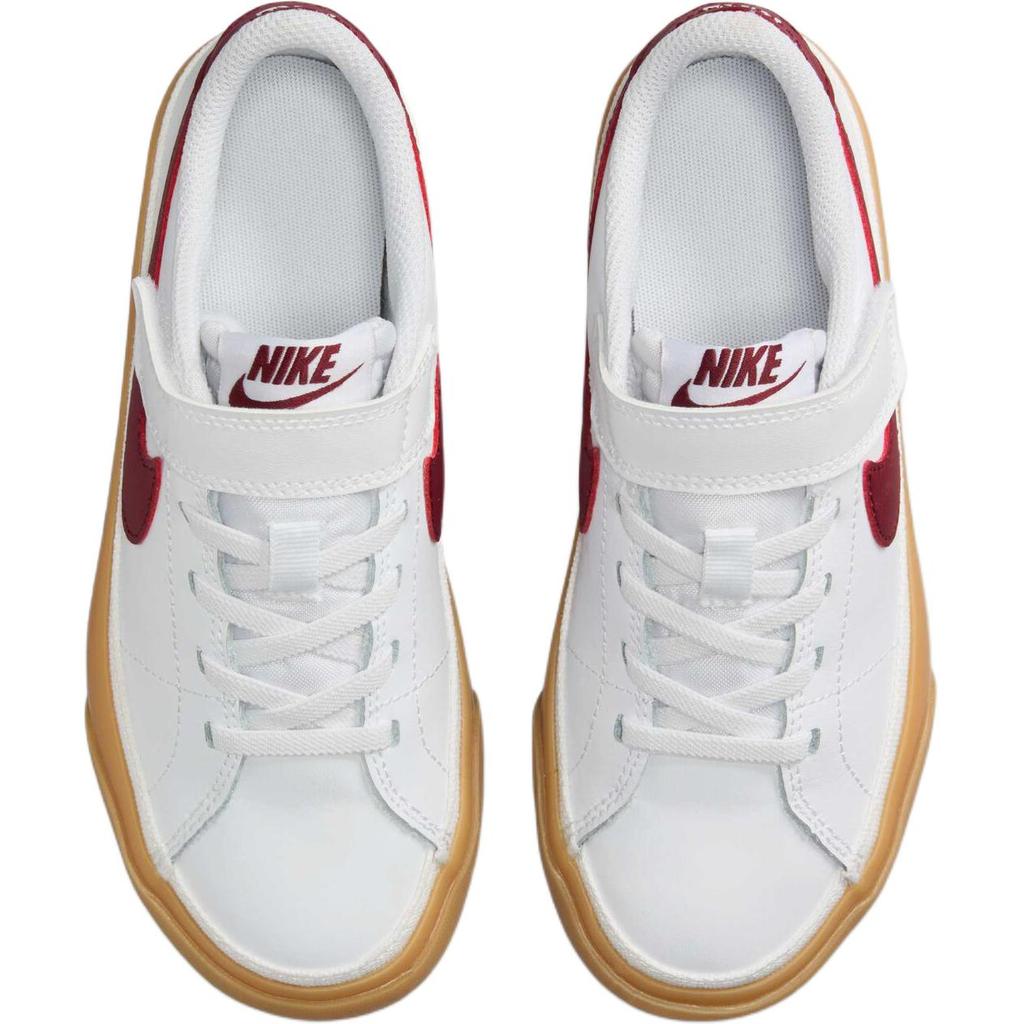 Nike Court Legacy PS Weiß Teamrot Gummi Kinder Sneaker Gummi-Gelb DA5381-132