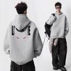 Men's Autumn American Brand Devil Cat Print Hoodie, Heavyweight & Trendy Stiff Sweatshirt, Cleanfit Base Layer.