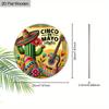 Rustic Cinco De Mayo Wooden Sign, Charming Round Sign for Front Door, Wall Hanging Decor - Ideal Fiesta Celebration Gift for Friends & Family