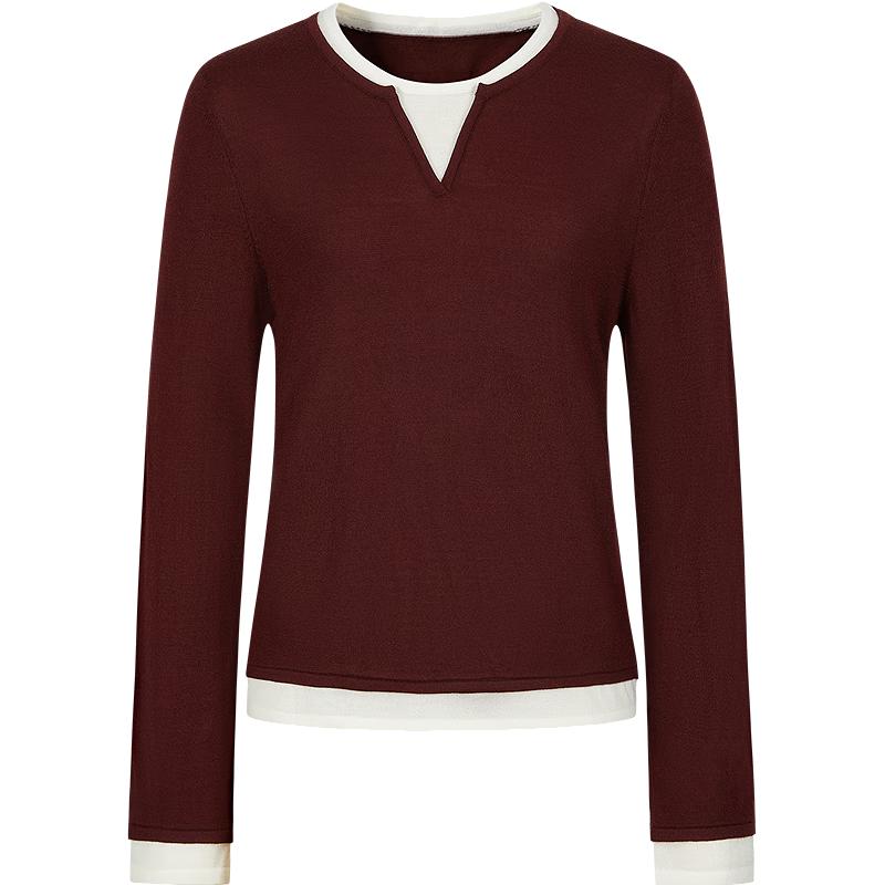 JUZI AnnaCoco Women's Color-Block Faux Two-Piece Wool Blend Sweater