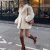 24 Fall and Winter New Women's Clothing Lapel Long Sleeves Mink-like Faux Fur Effect Coat Outwear 6318258