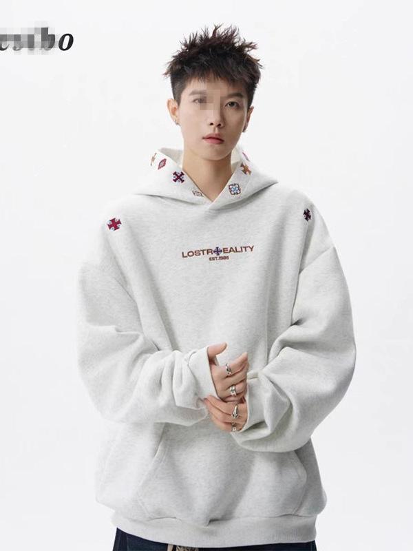 Men's Ethnic Embroidered Hoodie: Stylish, Versatile Autumn Streetwear, Perfect for Casual Couples.