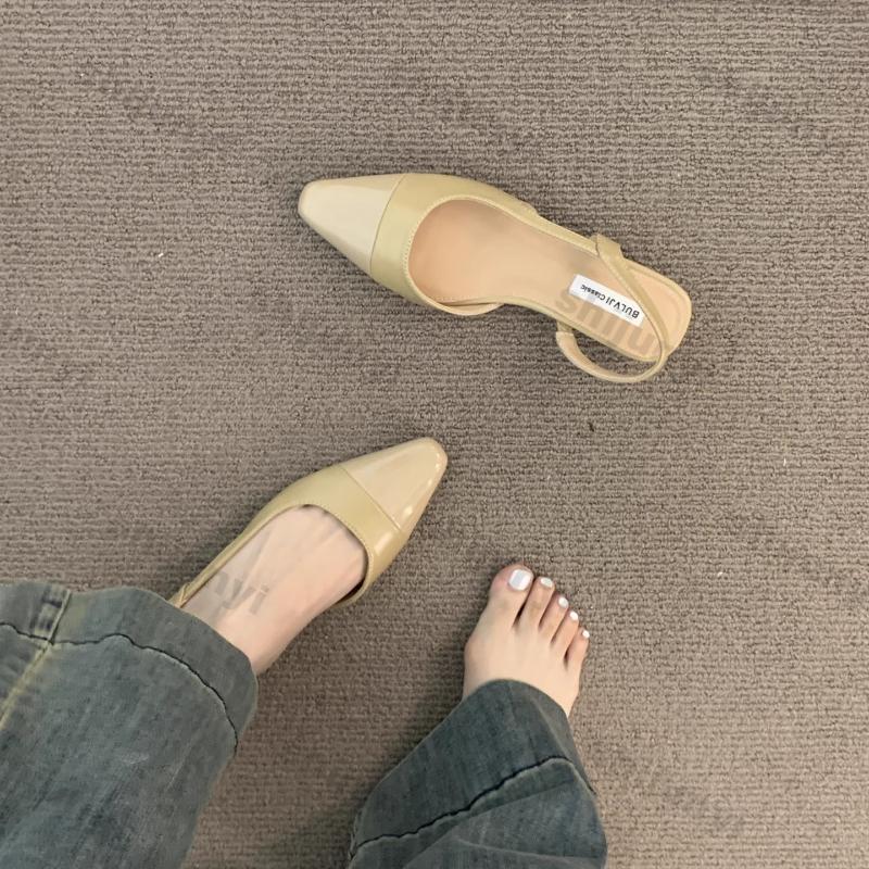 Women Low Heel Pointed Toe Sandals Pointed Toe Flats Mary Jane Shoes Female Summer New Strap Sandals Woman Casual Single Shoes