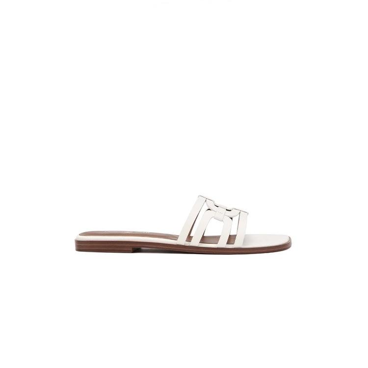 Cowhide version~ Genuine leather one-word beach flat-bottomed slippers for women's sandals