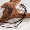 Retro black beaded love double-layer necklace, niche versatile neck chain, collarbone chain for women