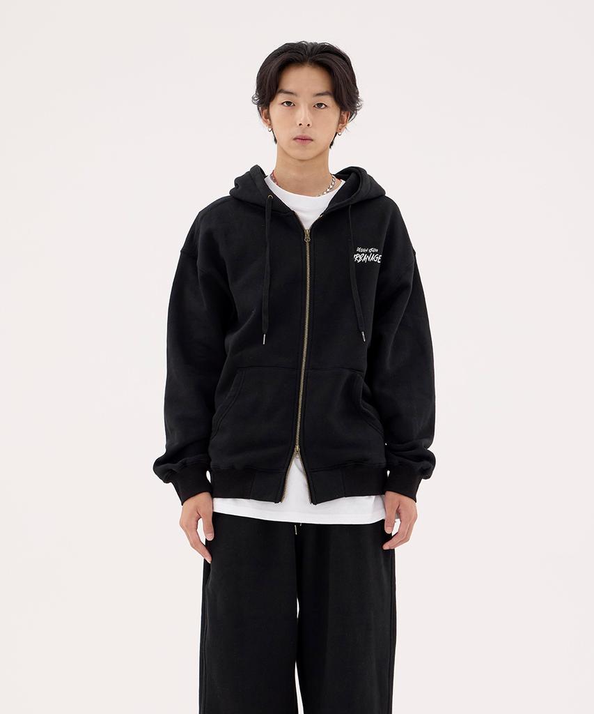 Urbanage Design Studio Logo Oversized Zip-Up Hoodie_Black