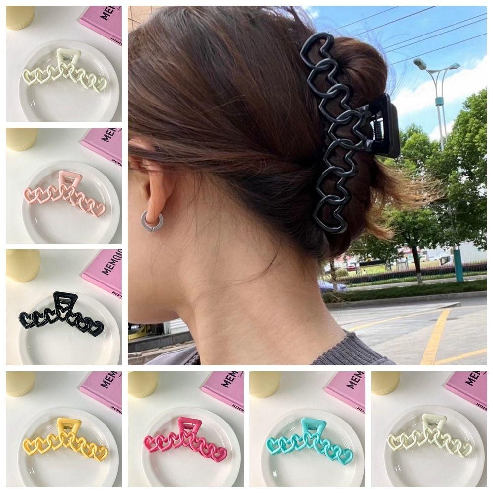 

Acrylic Love Hair Clip Hollow Shark Clip Fashion Heart Hair Claw Girls