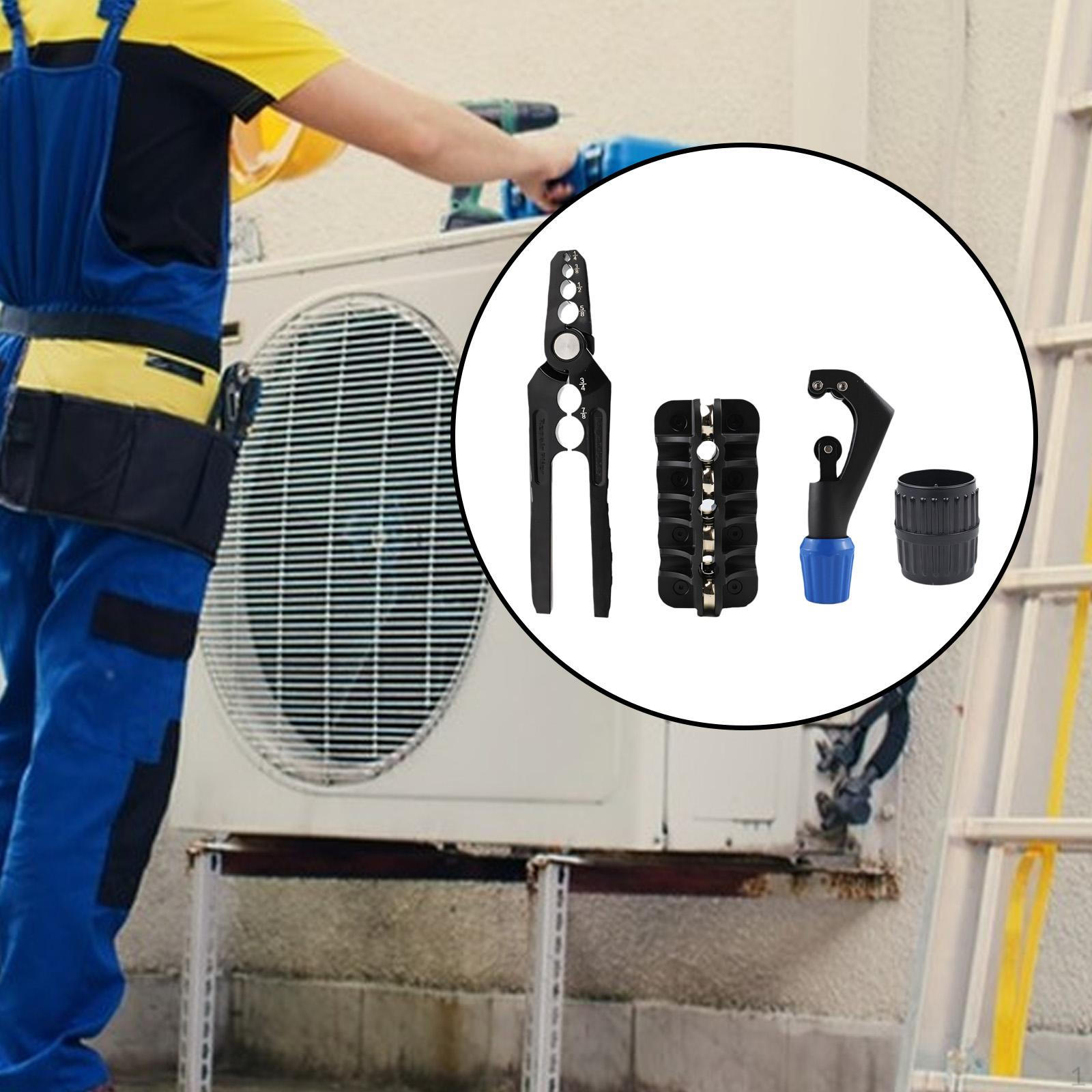 

Набор из 4 предметов для скругления медных труб, удобные сантехнические инструменты, профессиональные плоские ремонтные плоскогубцы 0.25In Straightener