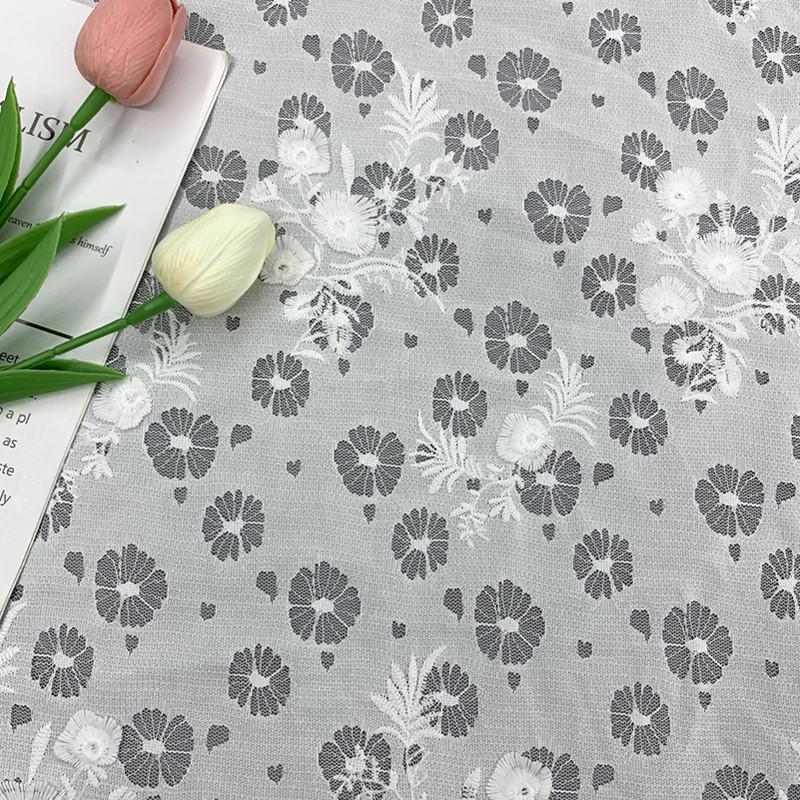 3D Floral Embroidered Stretch Blend Lightweight Floral Pattern Lace Fabric for Bridal Wedding Dress Lingerie Home Decoration