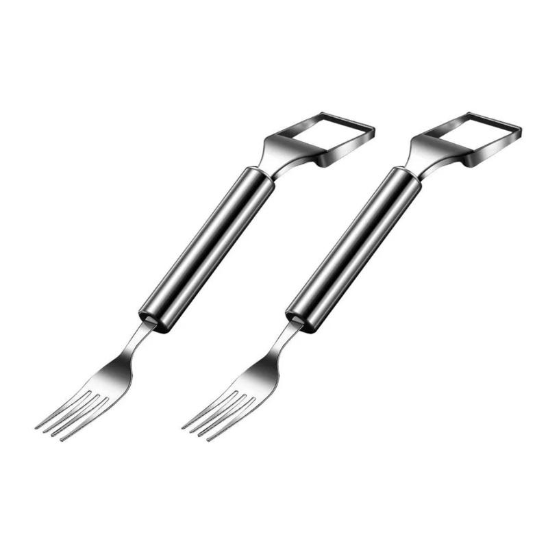 Multipurpose Melons Slicers Stainless Steel Watermelon Fork Cutter Kitchen Fruit Cutting Tool for Home Party Camping
