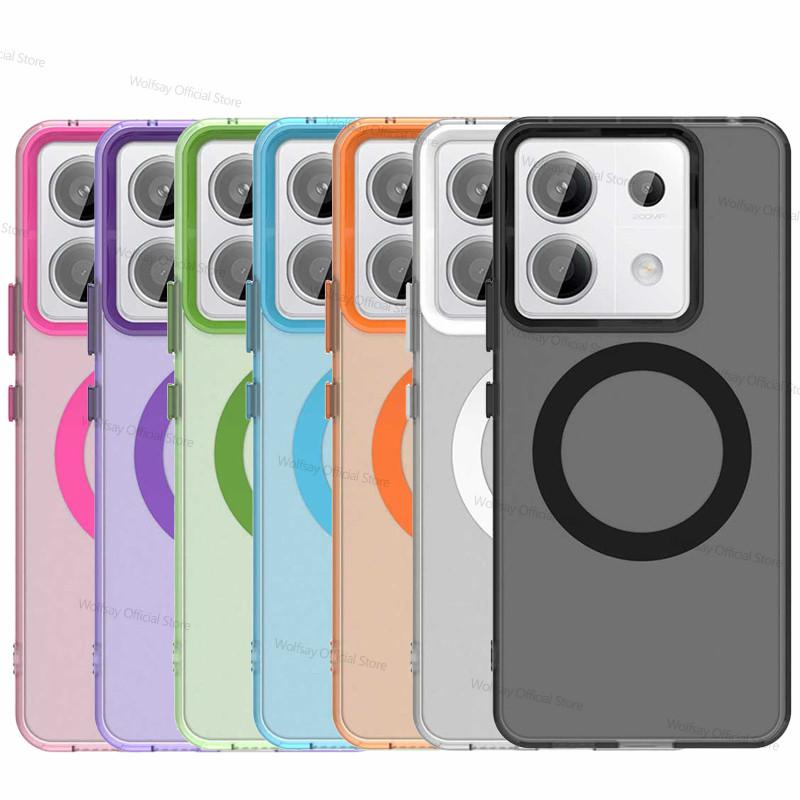 For Xiaomi Redmi Note 13 Pro 5G Case Magsafe Wireless Charging Cover Xiaomi Redmi Note 13 Pro Plus Matte TPU Phone Back Bumper